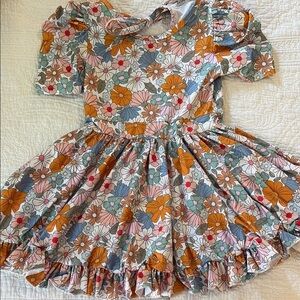 Girlhood Floral Puff Sleeve Twirl Dress